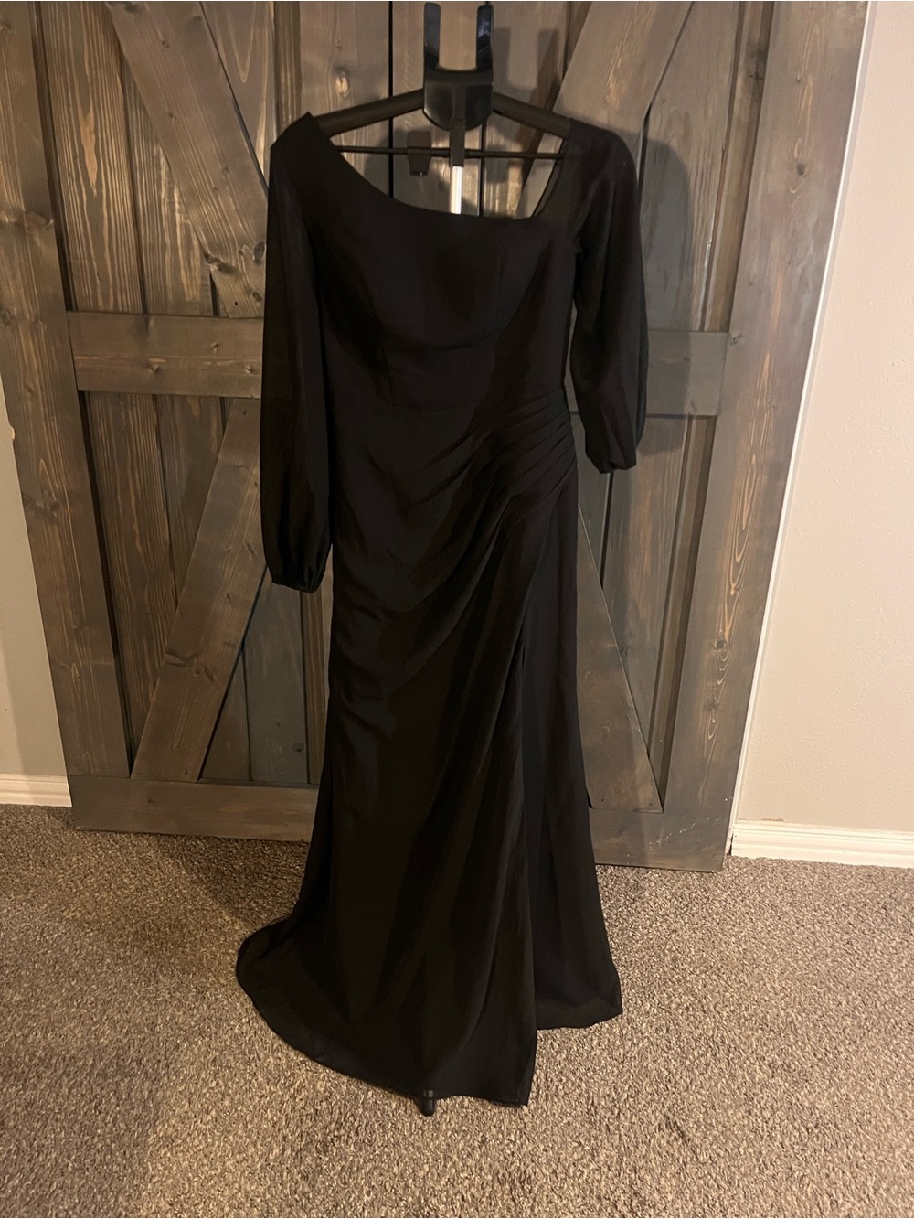 JJs House Black Long Sleeve Formal Evening Gown